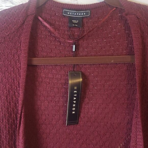 💜NWT Metaphor Maroon Sweater Jacket - Picture 4 of 6